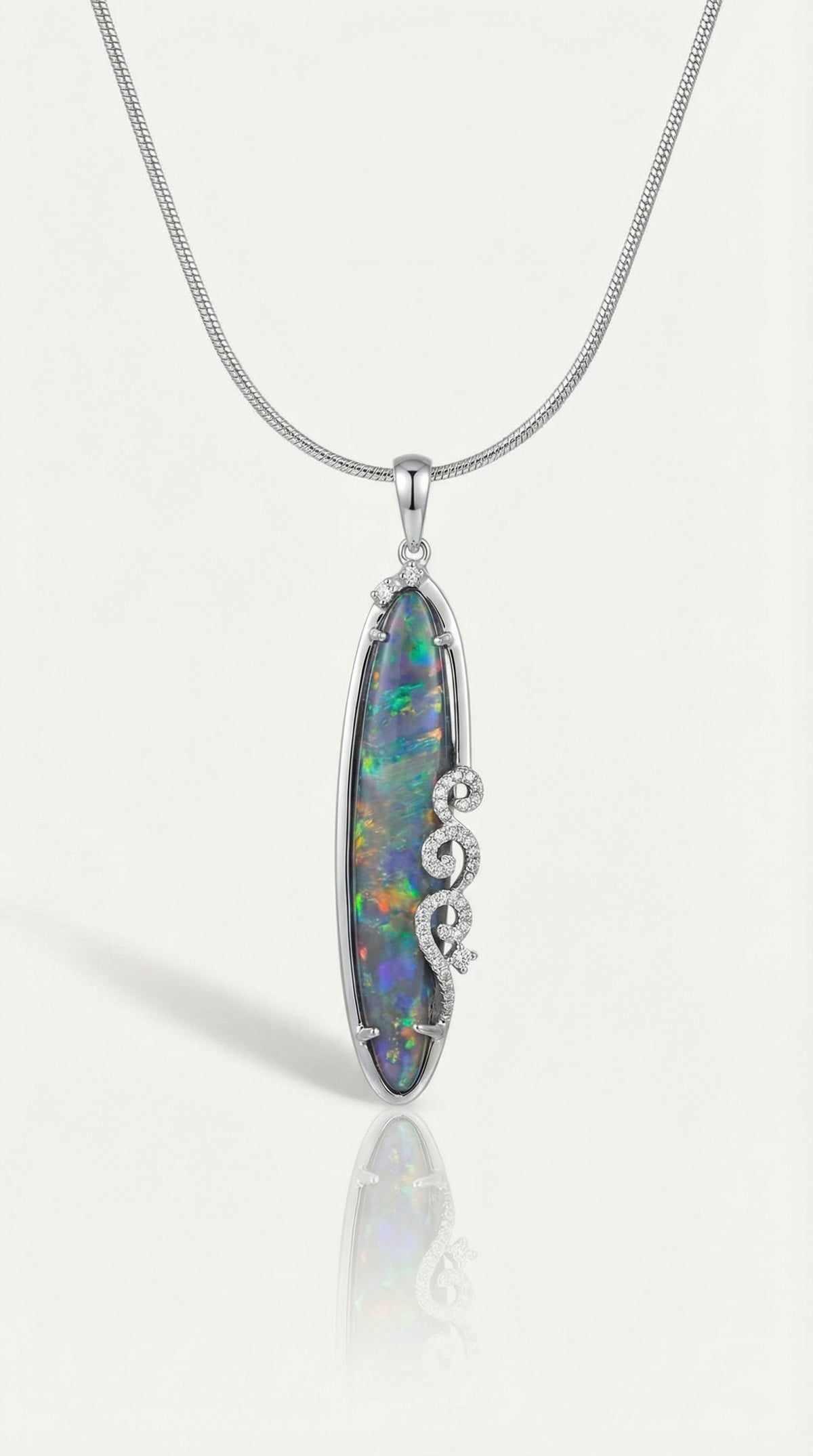 Australian Boulder Opal & Diamonds Pendant - 30.00ct — Levendi Jewellers