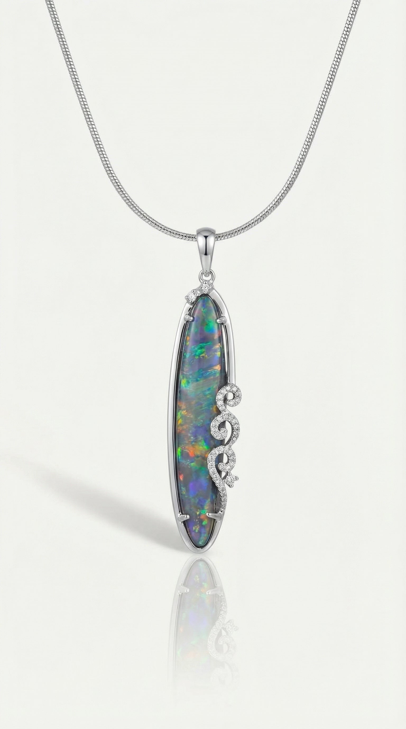 Australian Boulder Opal & Diamonds Pendant - 30.00ct