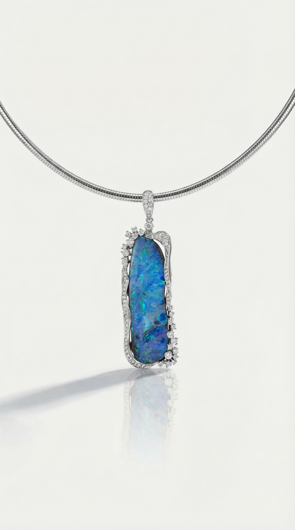 Australian Boulder Opal & Diamonds Pendant - 34.00ct — Levendi Jewellers