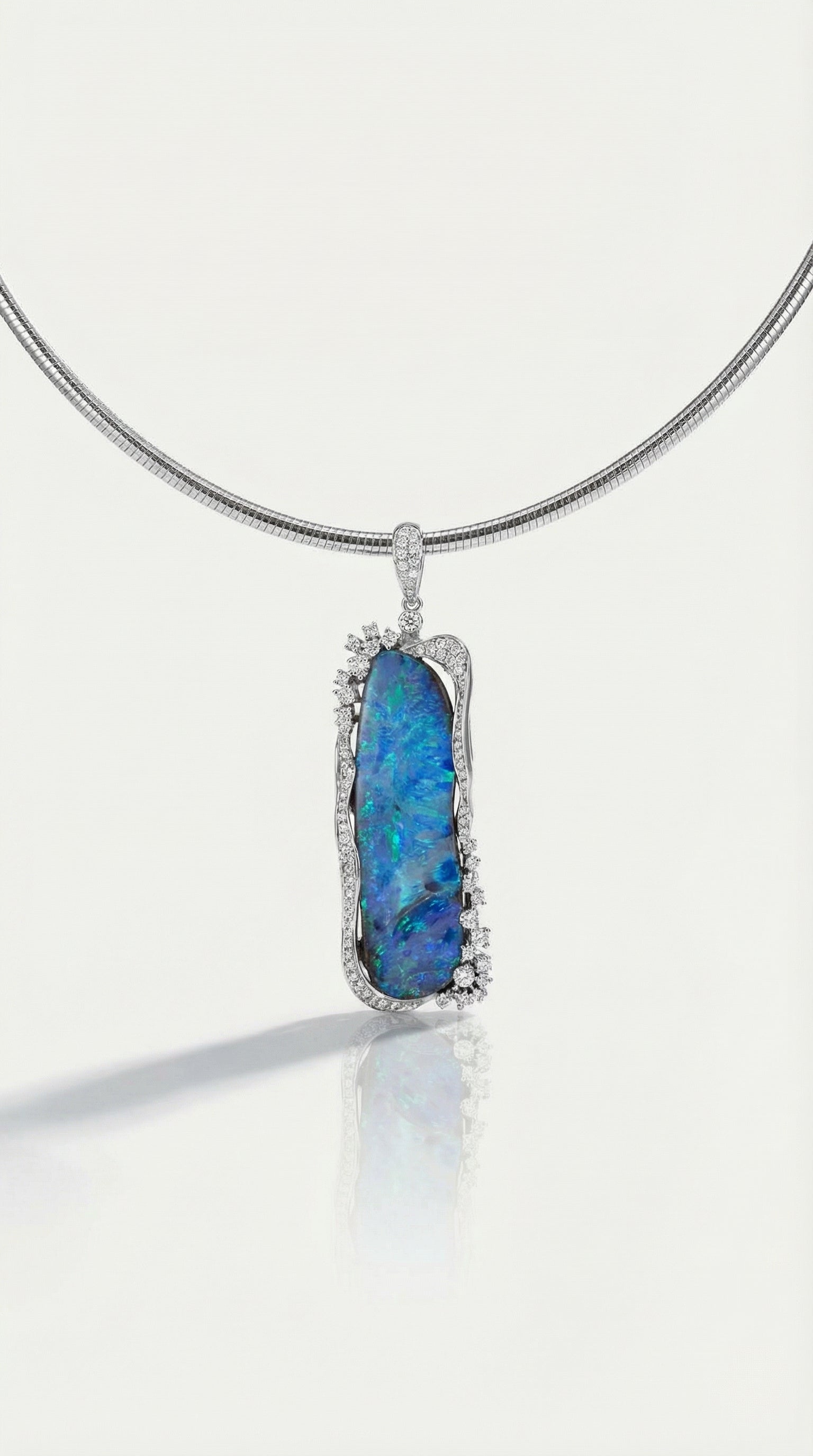 Australian Boulder Opal & Diamonds Pendant - 34.00ct
