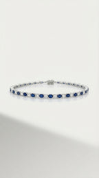 Alternating Sapphire & Diamond Bracelet — Levendi Jewellers
