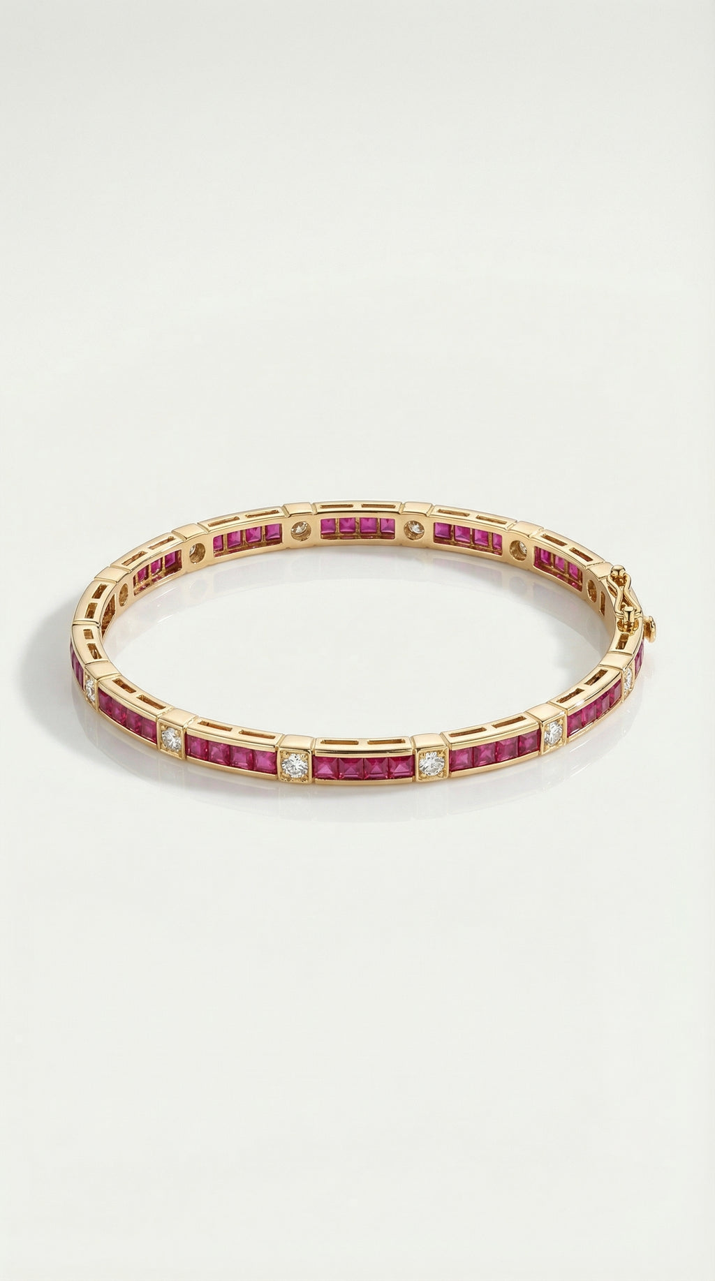 Princess cut Rubies & Diamonds Tennis Bracelet — Levendi Jewellers