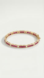 Princess cut Rubies & Diamonds Tennis Bracelet — Levendi Jewellers