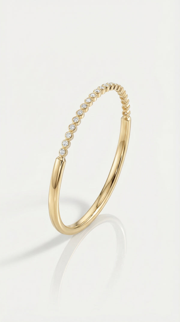 Pure Line - half tennis half bangle bracelet — Levendi Jewellers
