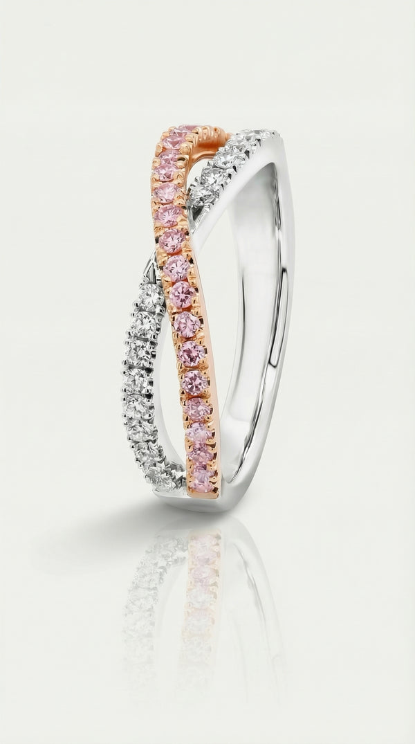 Argyle Essence - Elyra Diamonds Crossover Ring — Levendi Jewellers