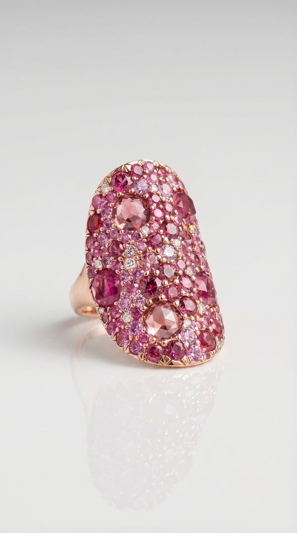 Mosaïque Éternelle Pink Sapphires & Tourmalines Dress Ring — Levendi Jewellers