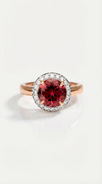 Pink Round Brilliant Tourmaline Rose Gold Ring — Levendi Jewellers