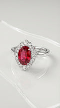 Oval Pink Tourmaline & Diamond Ring