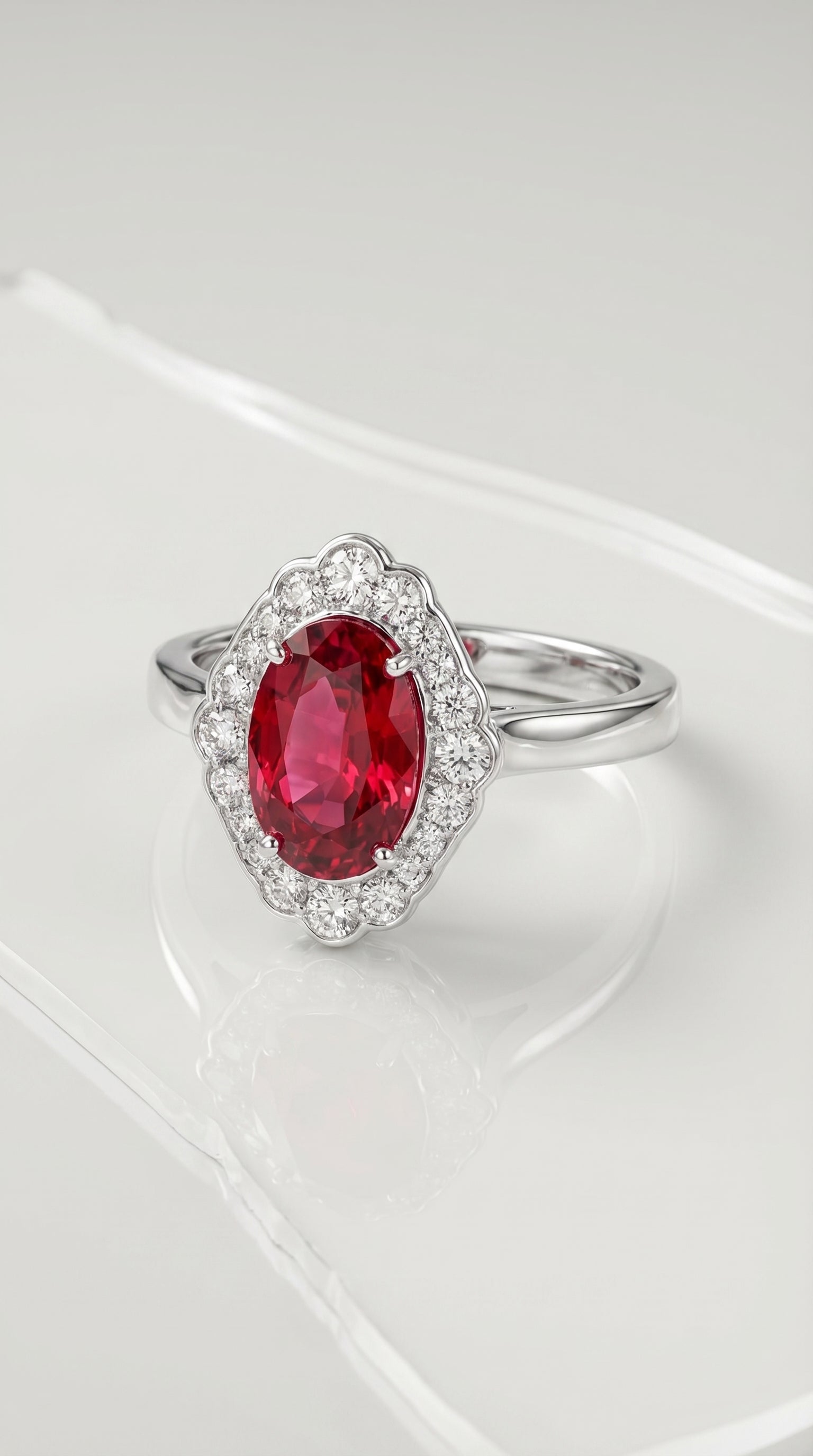 Oval Pink Tourmaline & Diamond Ring