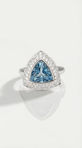 Aquamarine Trillion Cut & Diamond Dress Ring