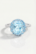 Sky Blue Topaz & Diamond Ring