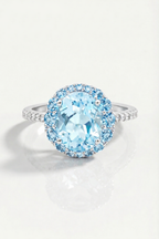 Sky Blue Topaz & Diamond Ring — Levendi Jewellers