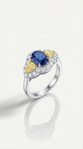 Trilogy Australian Blue Sapphire & Yellow Diamonds