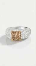 Champagne Diamond & Diamond Pave Ring