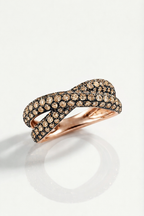 Champagne Diamond Crossover Pave Ring — Levendi Jewellers