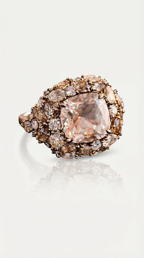 Morganite & Champagne Diamond Ring — Levendi Jewellers