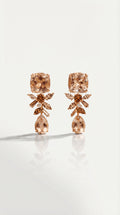 Neptune's Garden - Morganite & Champagne Diamond Earrings