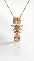 Neptune's Garden - Morganite & Champagne Diamond Pendant
