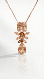 Neptune's Garden - Morganite & Champagne Diamond Pendant — Levendi Jewellers