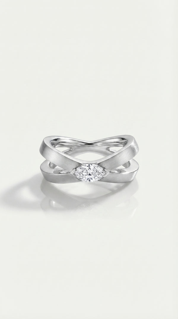 The Millennium - Marquise & Matt Finish Ring — Levendi Jewellers