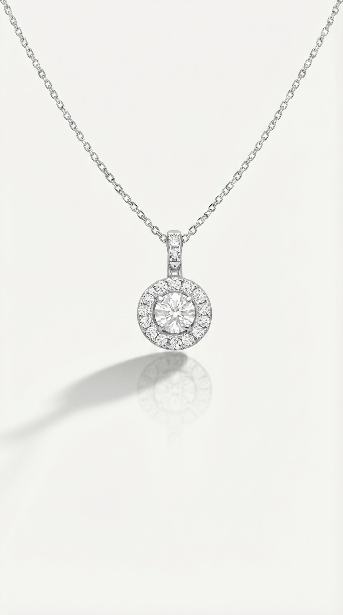 Classic - Round Brilliant Cut Halo Diamond Pendant — Levendi Jewellers