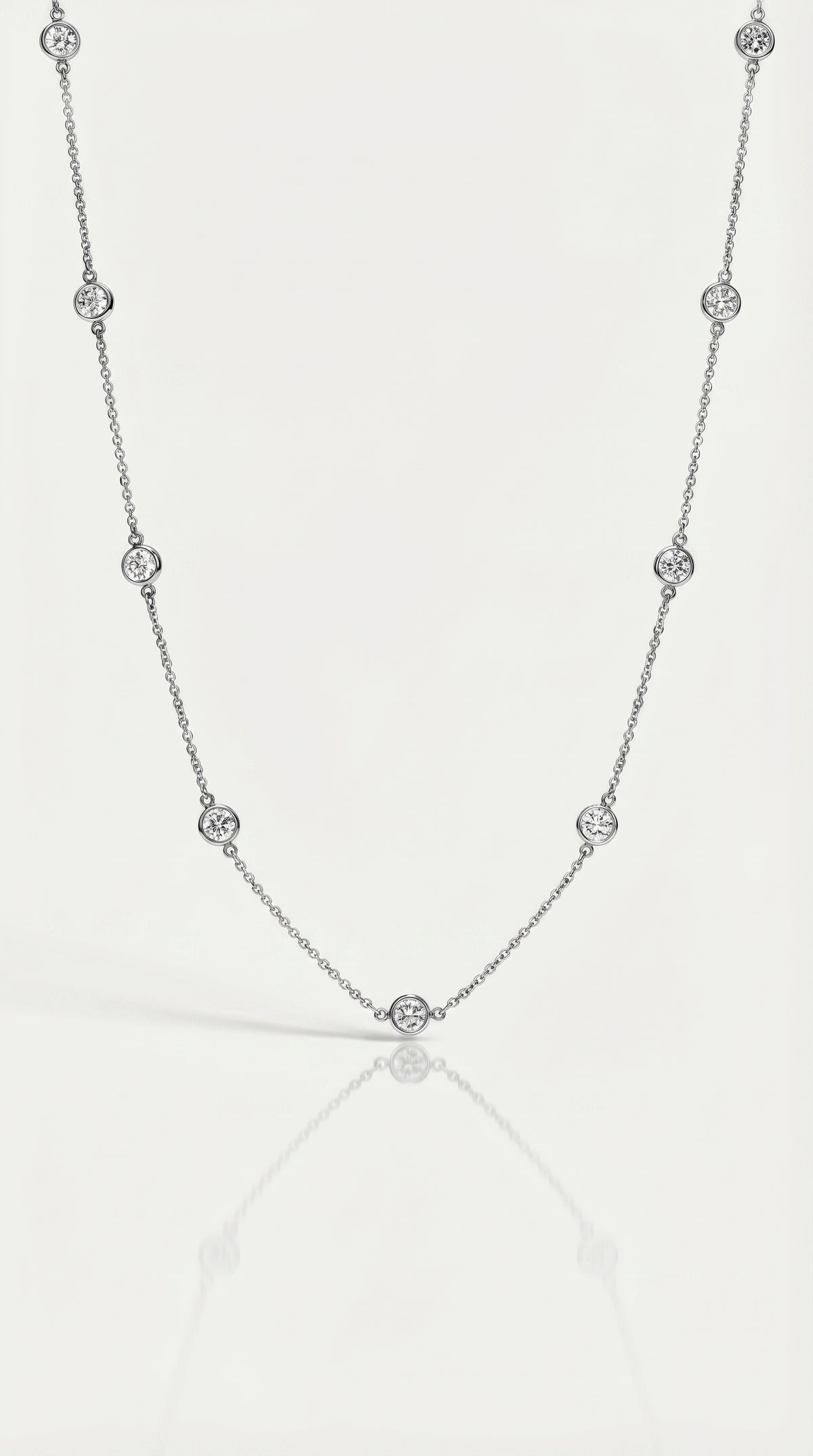 Pure Line - 9 Diamonds Bezel Pendant — Levendi Jewellers