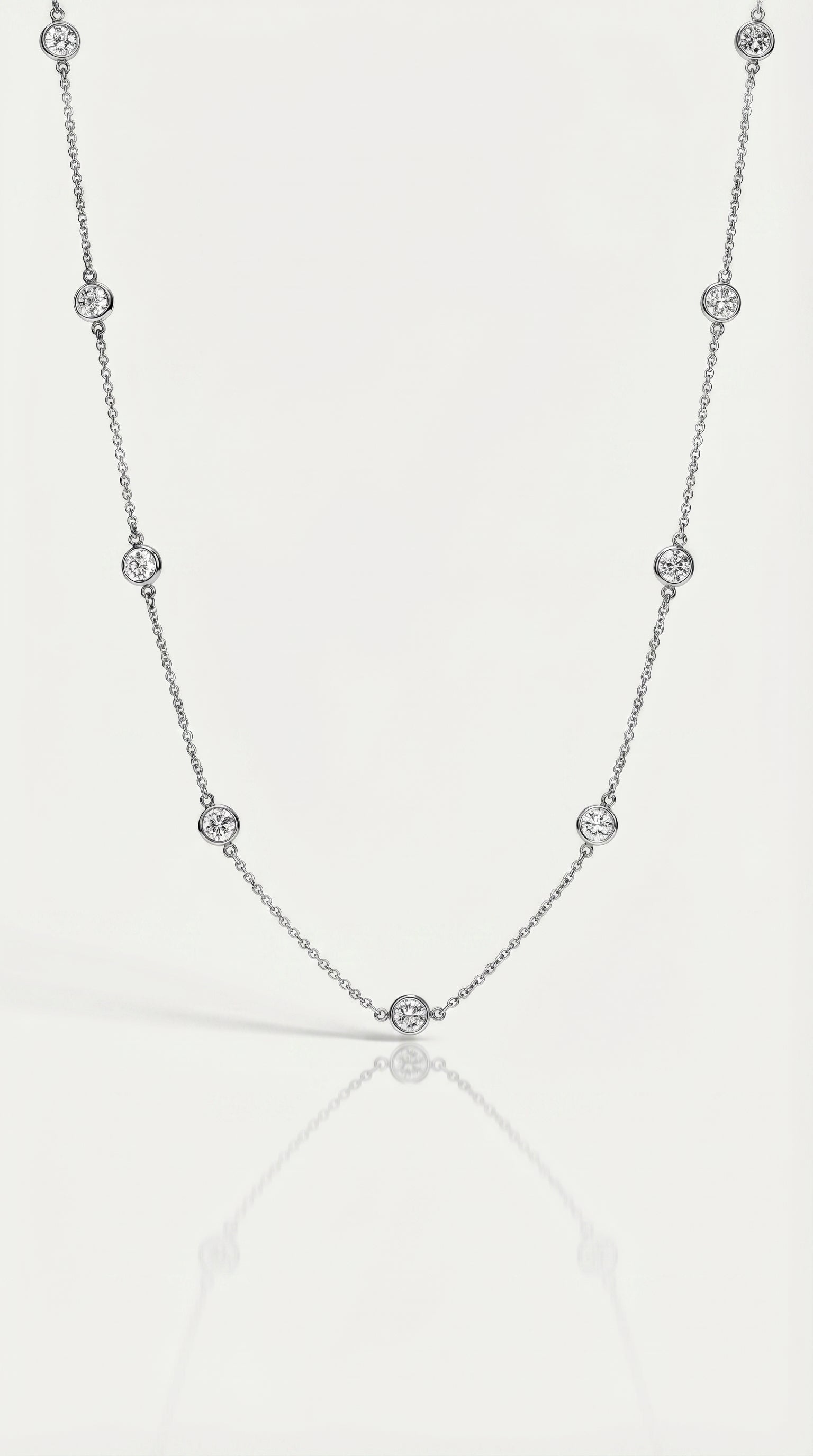 Pure Line - 9 Diamonds Bezel Pendant