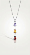 Rainbow Drop Pear Shape Necklace