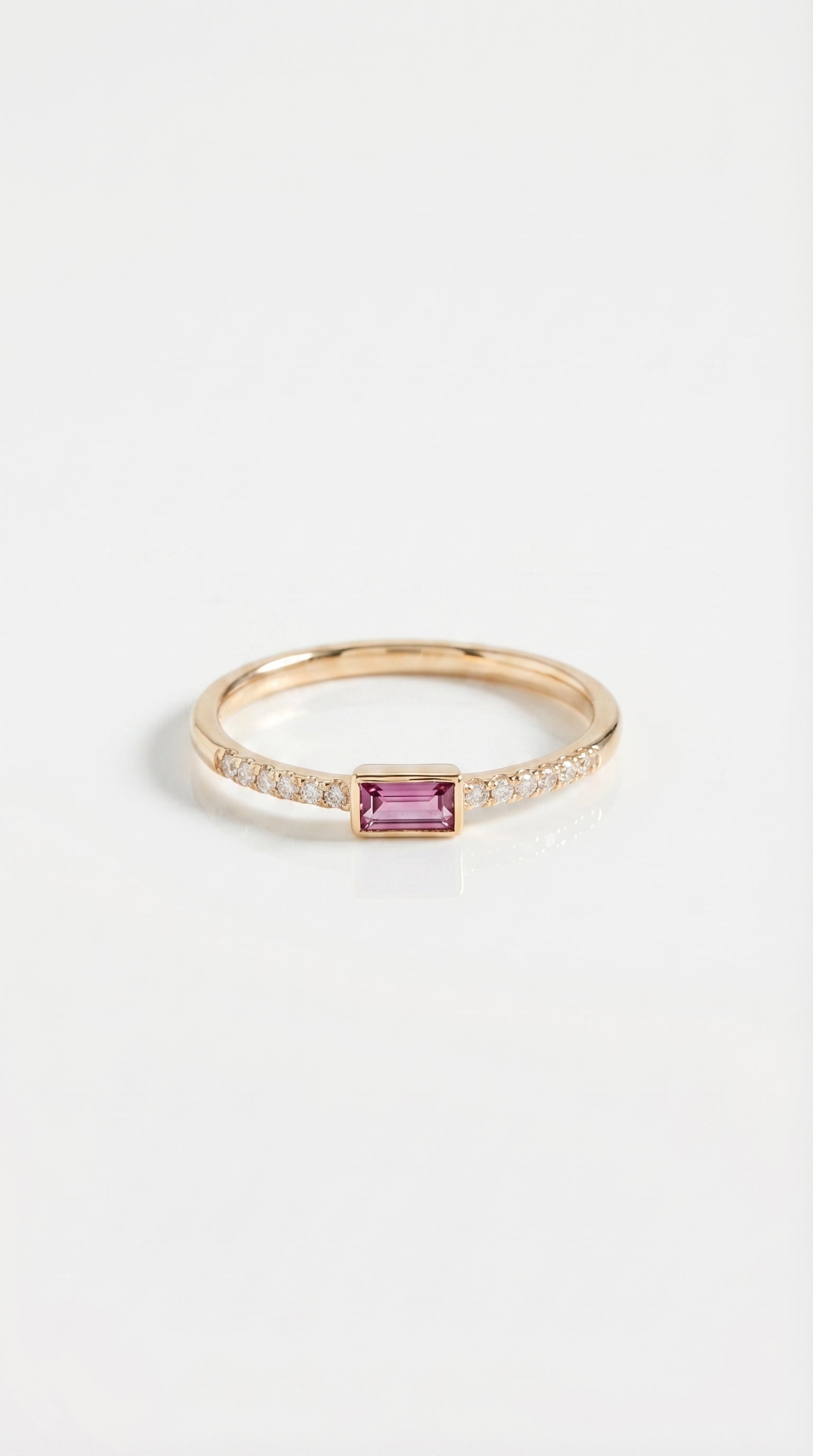 Rainbow Gemstone Pink Tourmaline Petite Ring