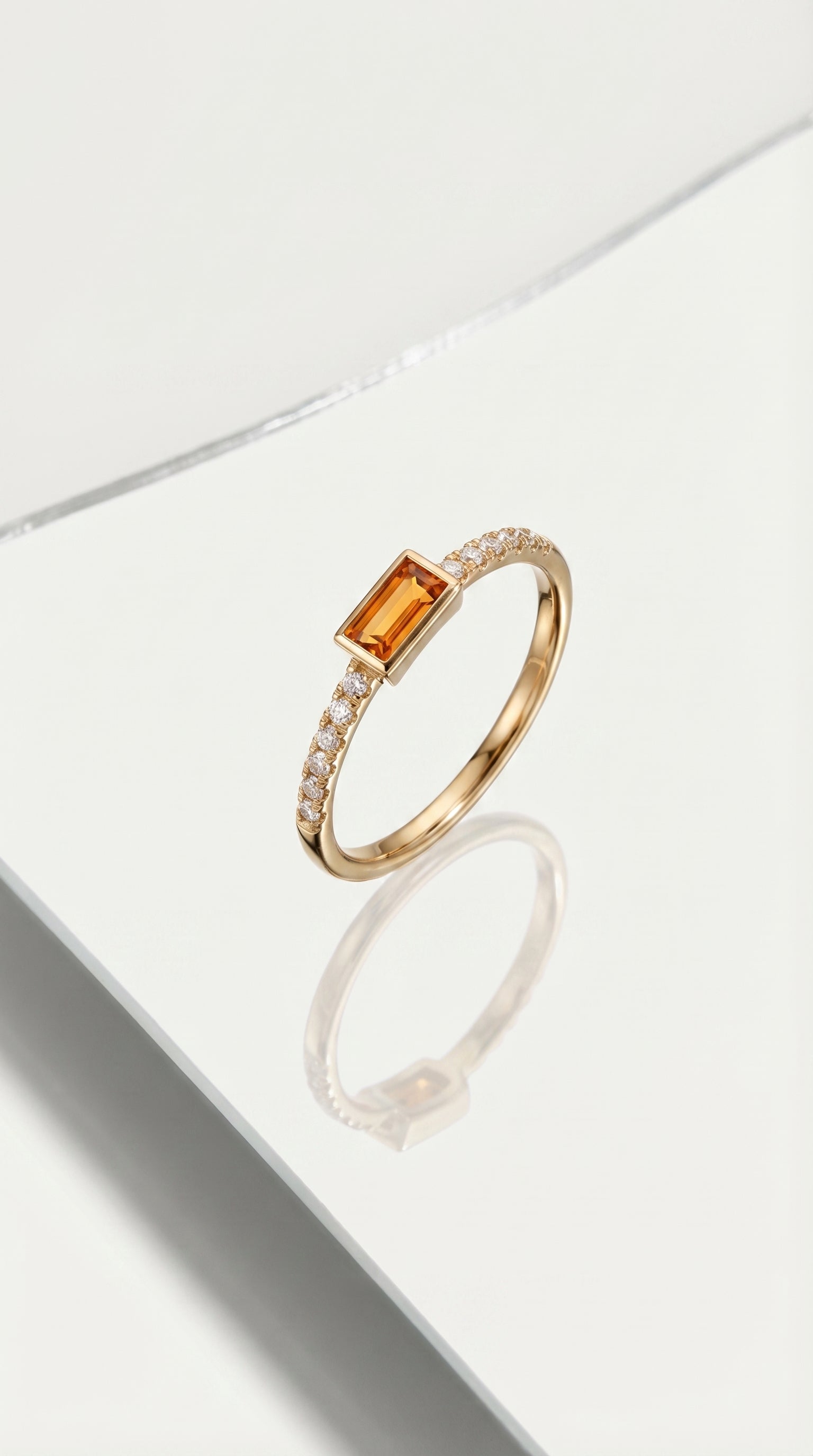 Rainbow Gemstone Madeira Citrine Petite Ring