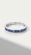 Rainbow - Channel Blue Sapphire Baguette Ring