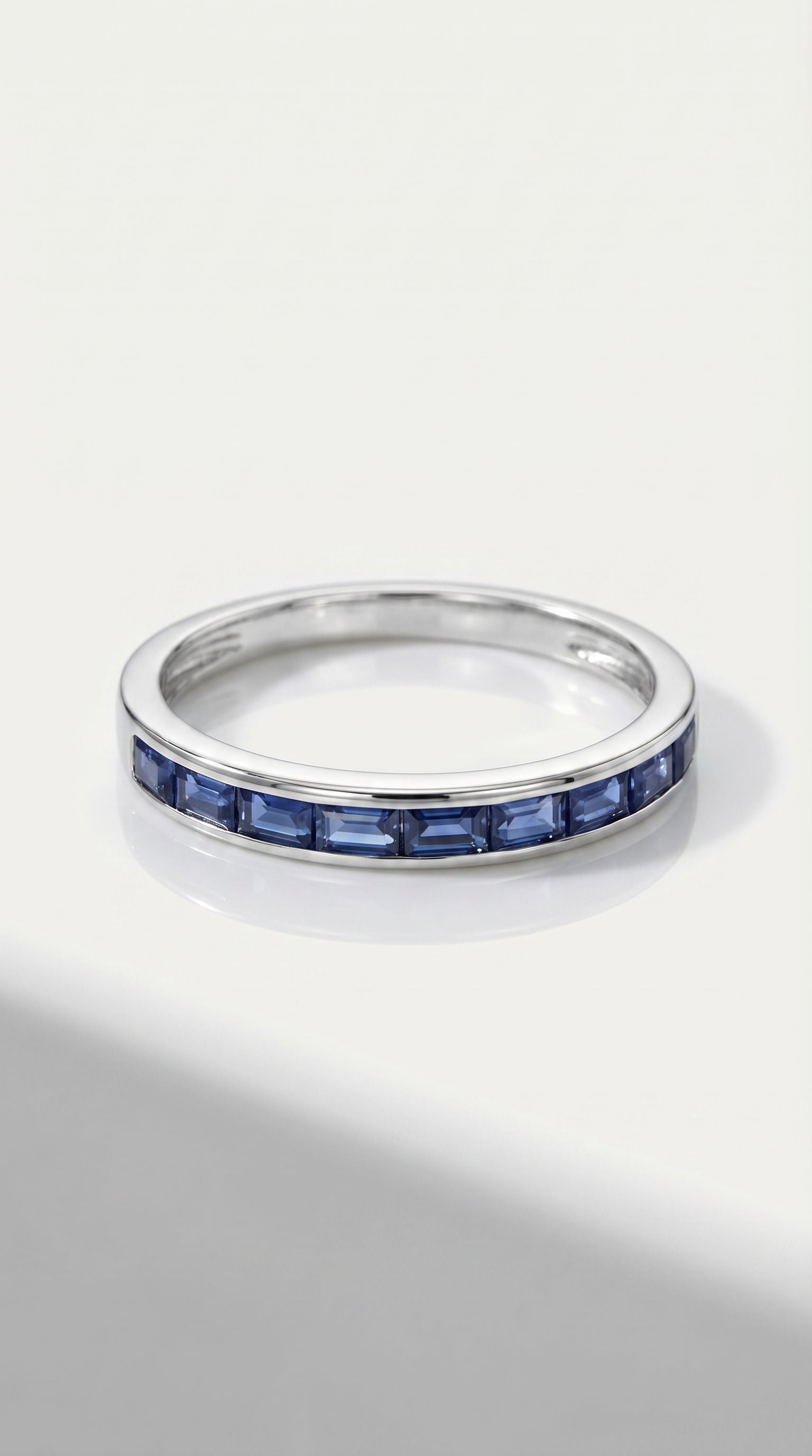 Rainbow - Channel Blue Sapphire Baguette Ring
