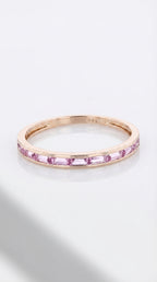 Rainbow - White Gold Channel Pink Sapphire Baguette Ring — Levendi Jewellers