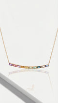 Rainbow Gemstones Baguette Necklace