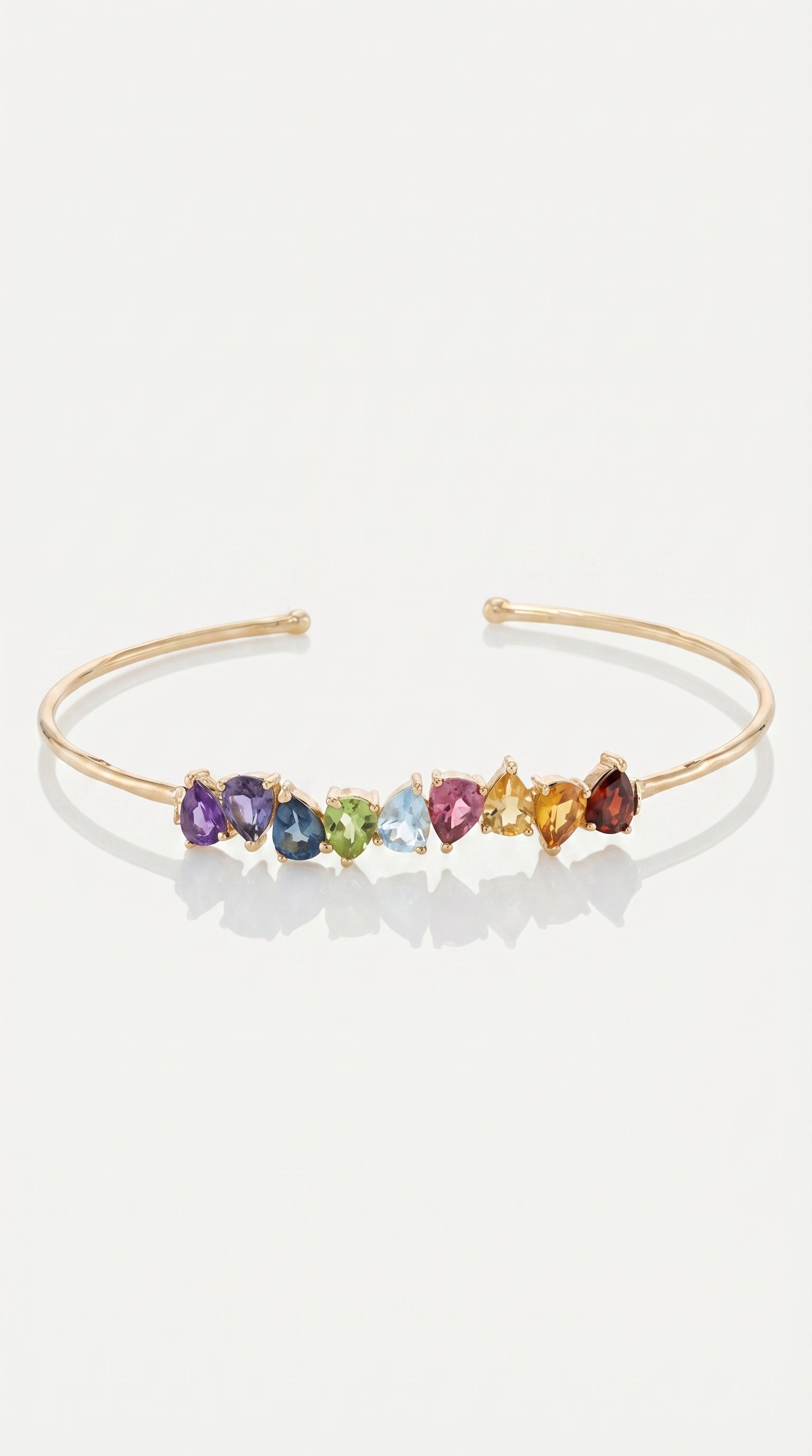 Rainbow - Gemstones Pear Shape Bangle
