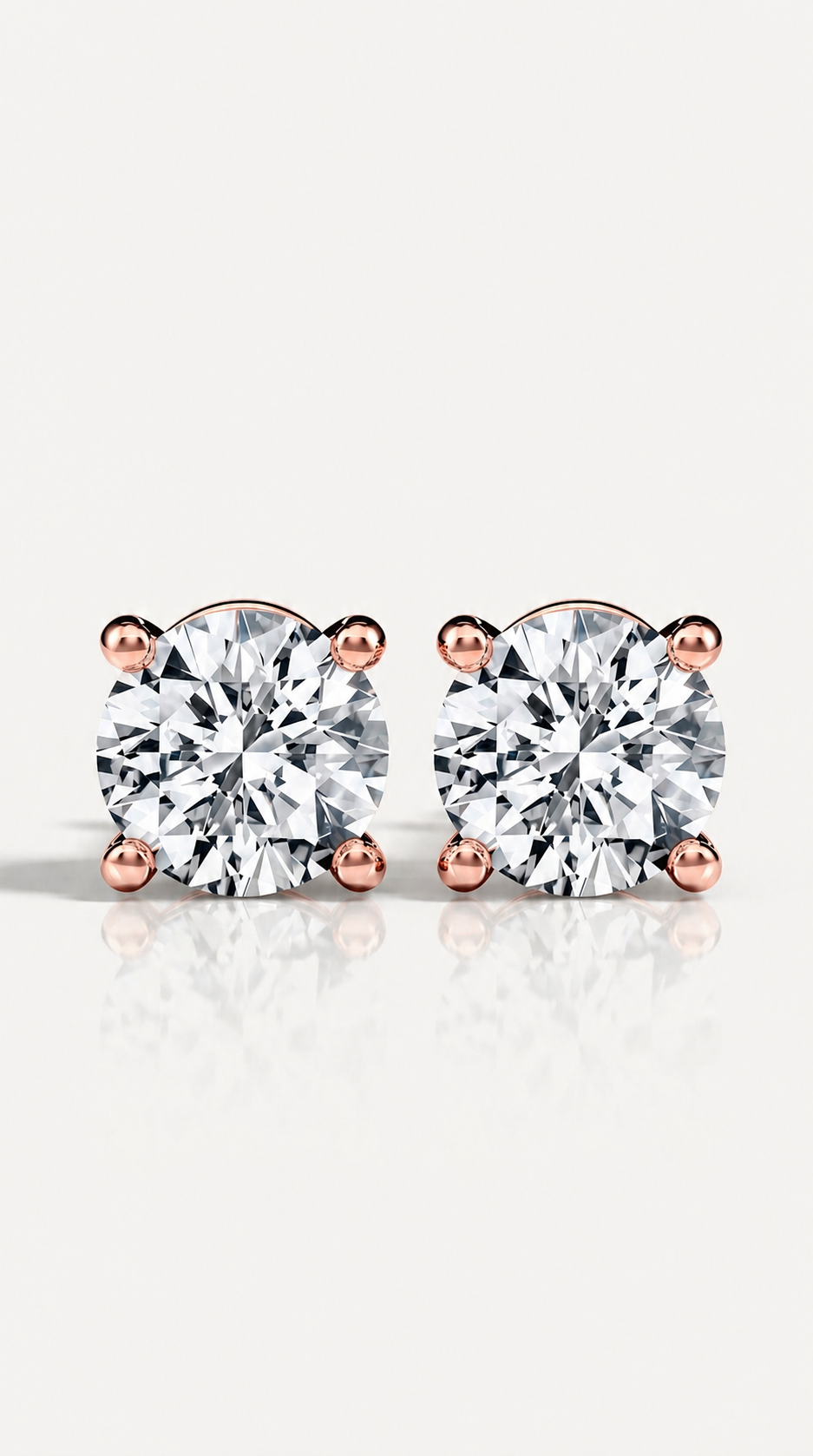 Classic Levendi 4 Claws Diamond Studs, view 3 — Levendi Jewellers