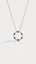 Levendi Essentials - Marquise Sapphire & Diamonds Circle Pendant