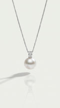 Australian South Sea Pearl - 13 mm Semi-Round Diamonds Bail Pendant
