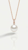 Australian South Sea Pearl - 11mm Oval Diamond Bail Pendant