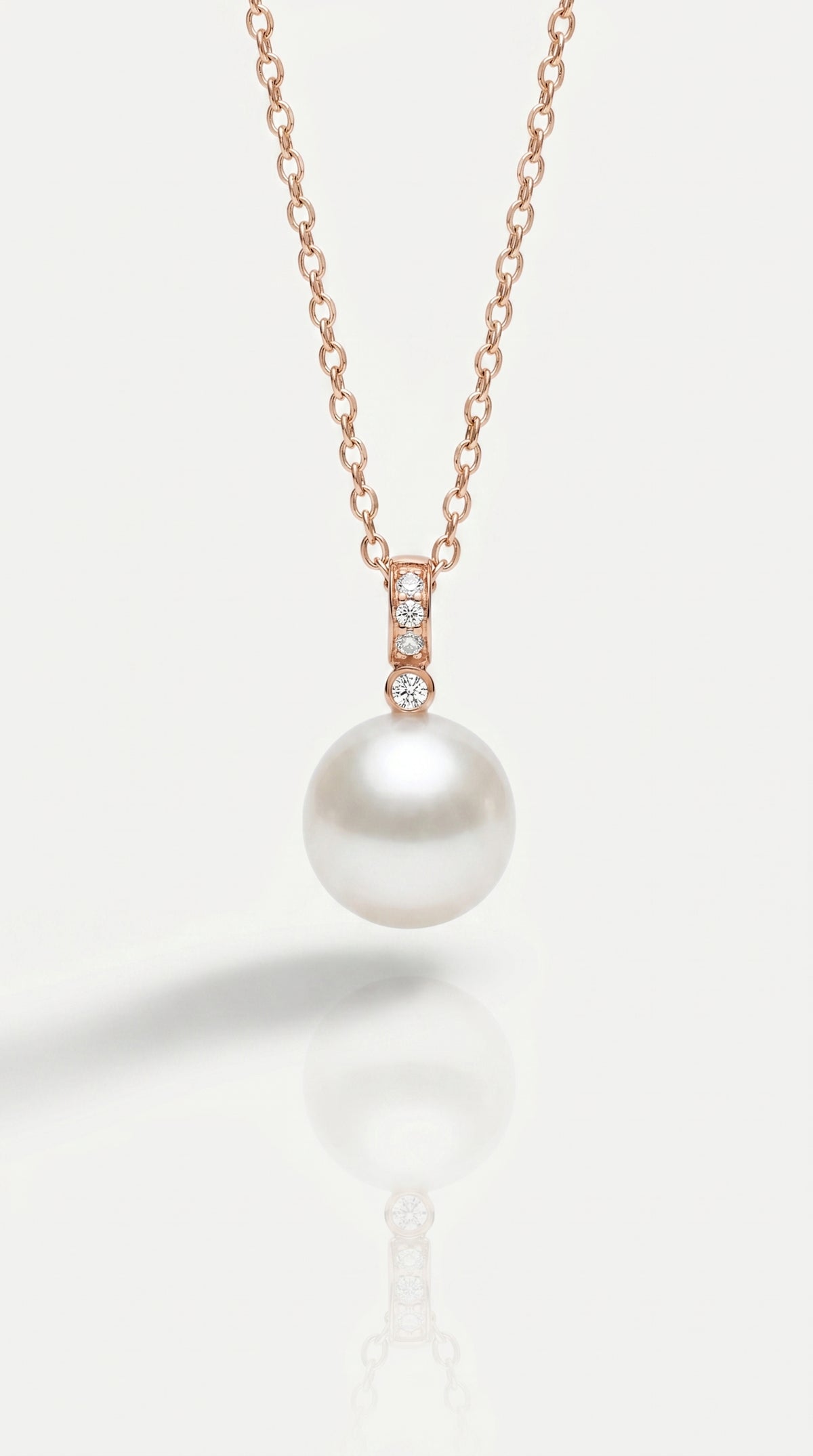 Australian South Sea Pearl - 11mm Oval Diamond Bail Pendant — Levendi Jewellers