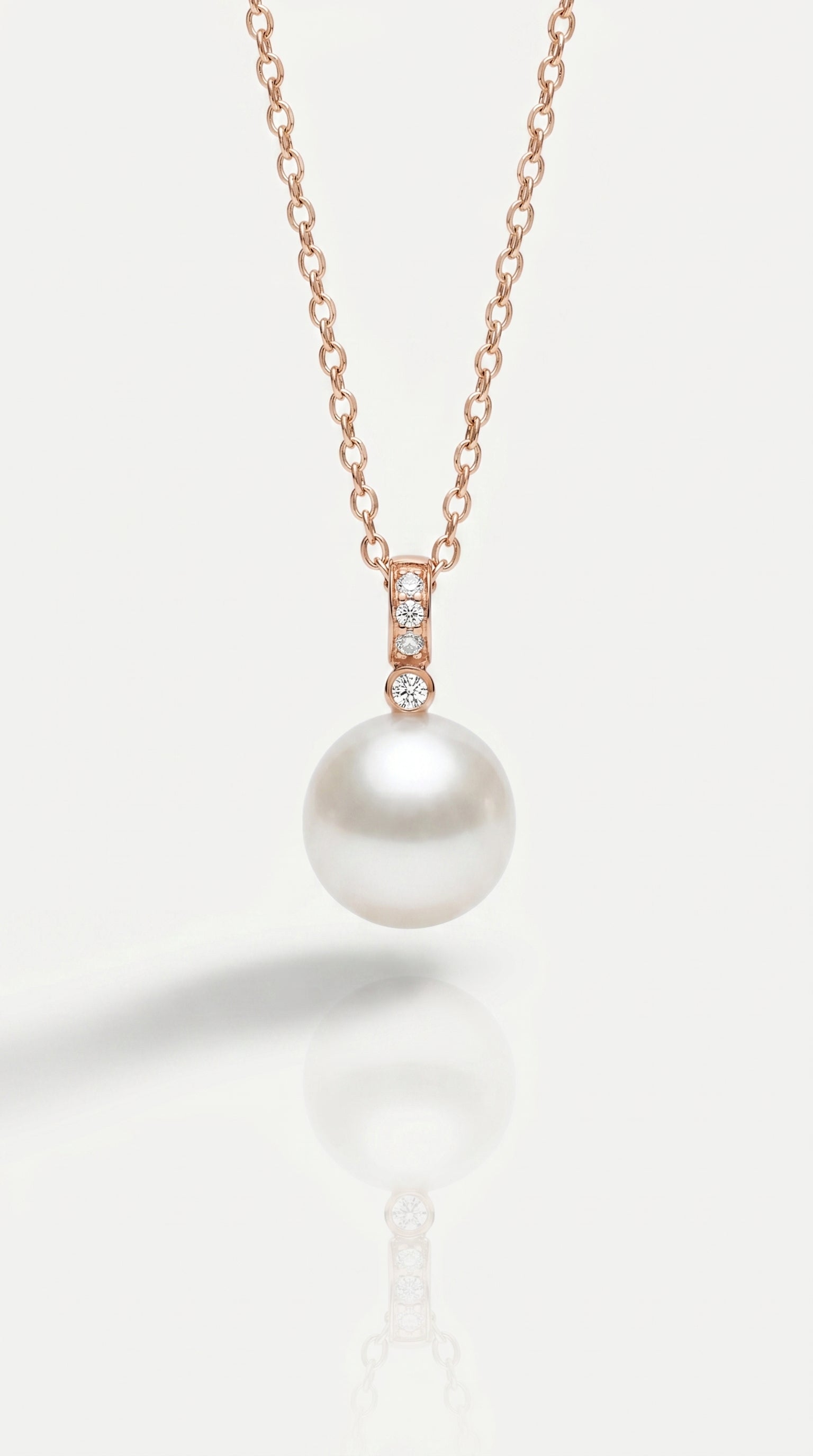 Australian South Sea Pearl - 11mm Oval Diamond Bail Pendant