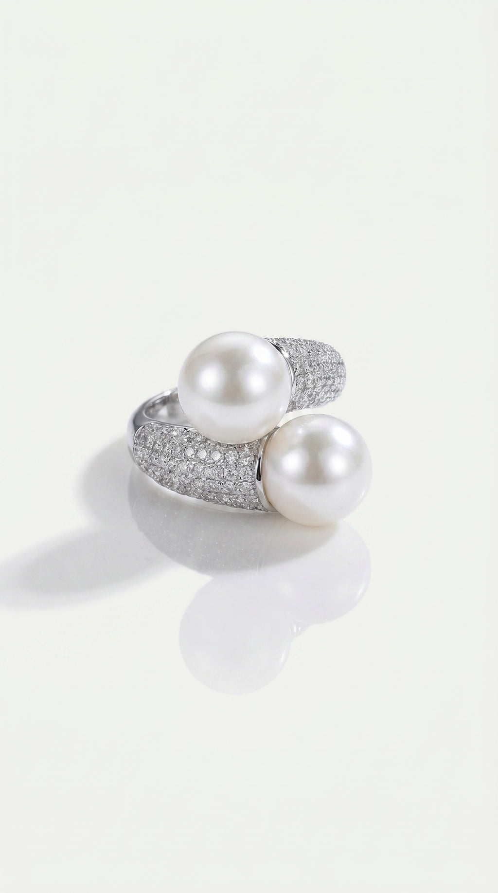Dual South Sea Pearl & Diamond Dress Ring — Levendi Jewellers