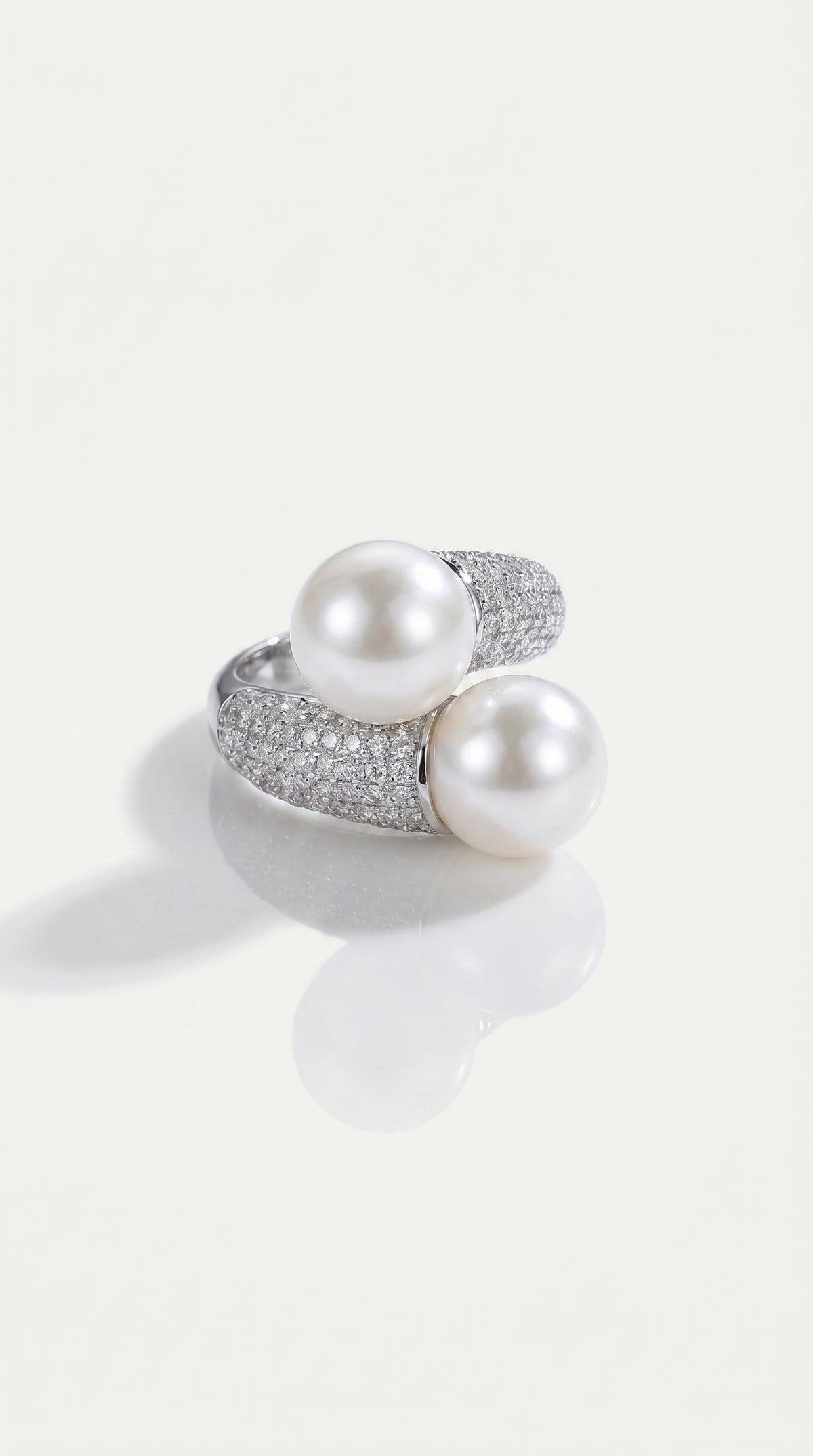 Dual South Sea Pearl & Diamond Dress Ring — Levendi Jewellers