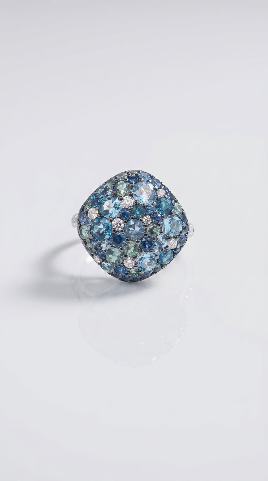 Pavee Sapphires, Tourmaline & Diamonds Ring — Levendi Jewellers
