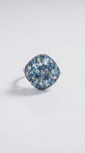 Pavee Sapphires, Tourmaline & Diamonds Ring