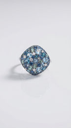 Pavee Sapphires, Tourmaline & Diamonds Ring — Levendi Jewellers