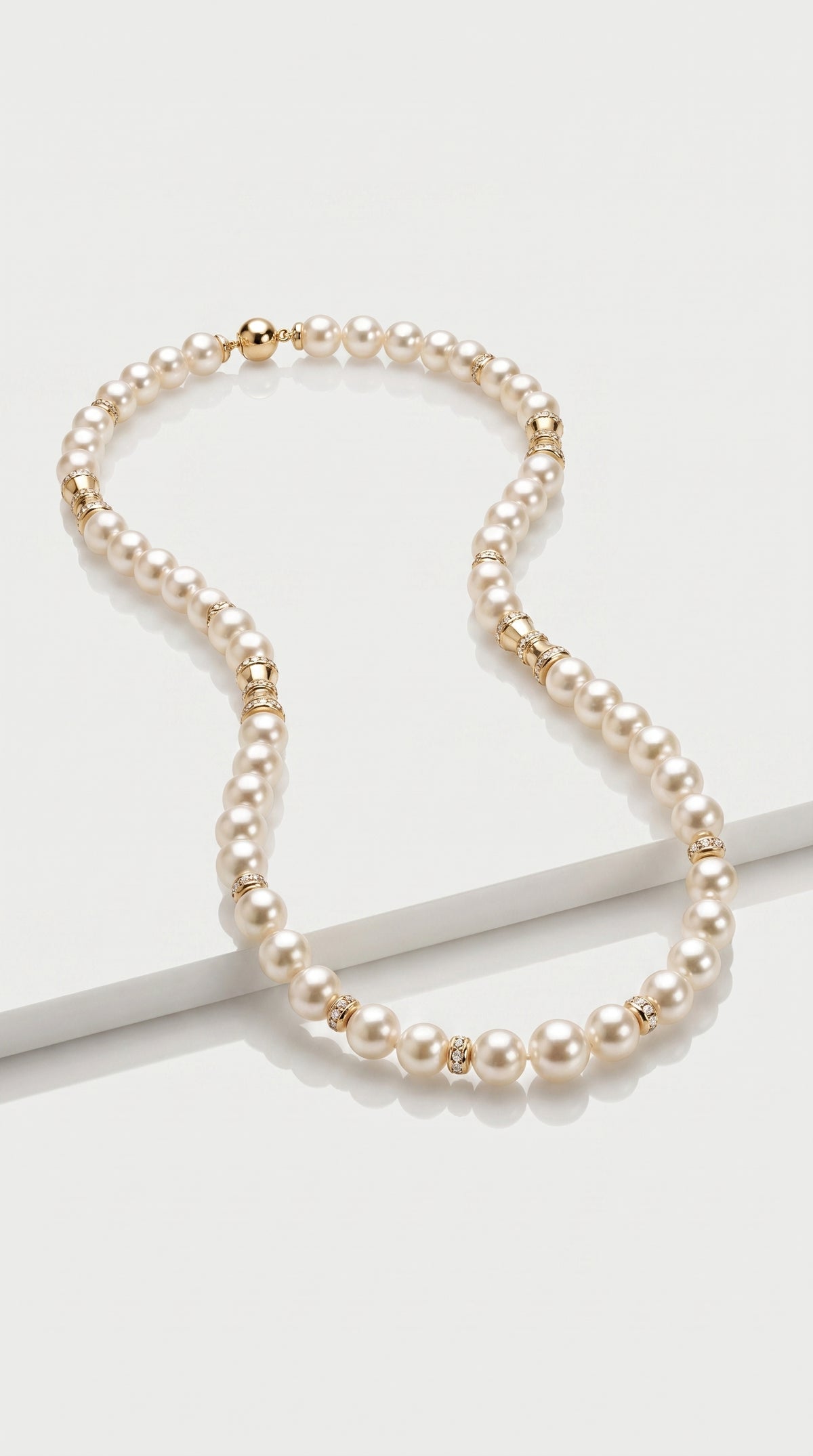 Australian South Sea Pearls Gold & Diamonds Necklace — Levendi Jewellers