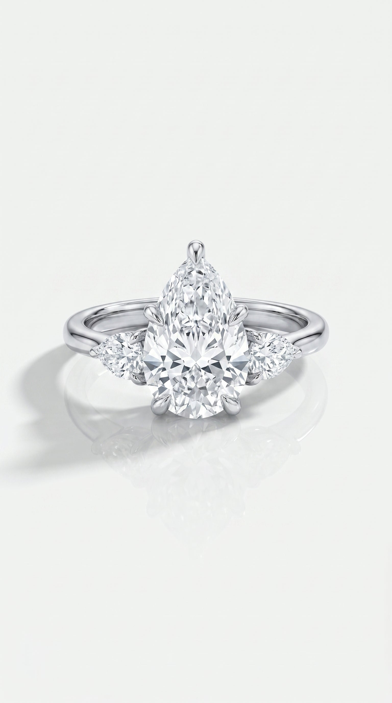 Levendi Classic Trilogy - Pear & Pear Side Engagement Ring