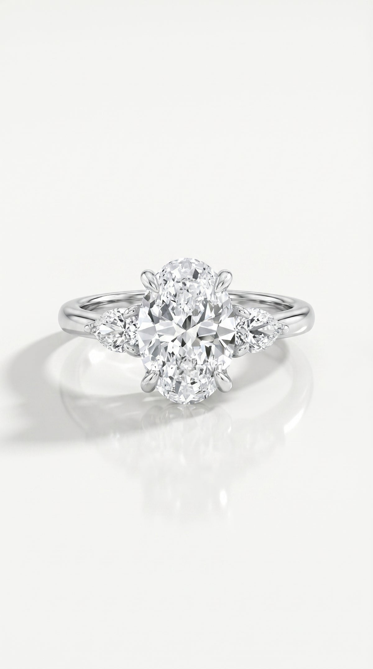 Levendi Classic Trilogy - Oval & Pear Side Engagement Ring — Levendi Jewellers