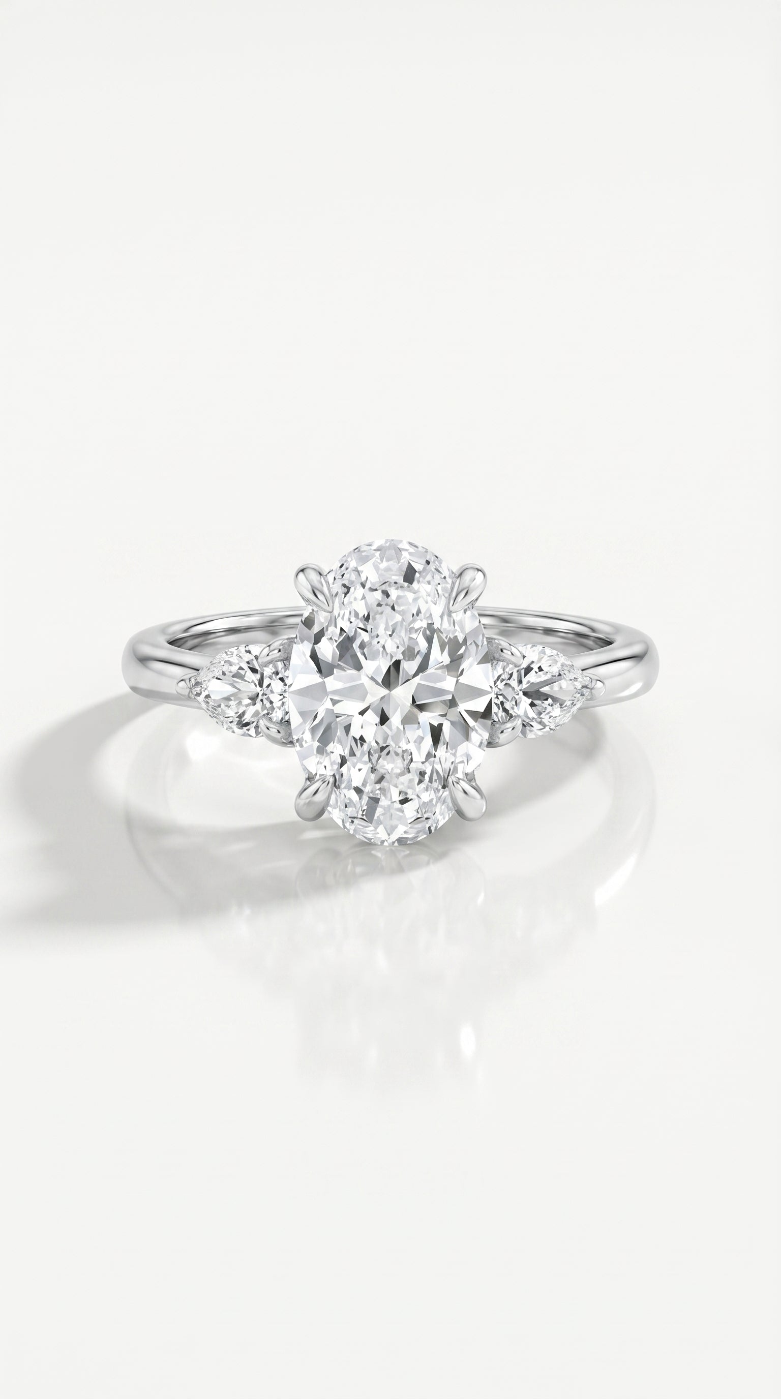 Levendi Classic Trilogy - Oval & Pear Side Engagement Ring